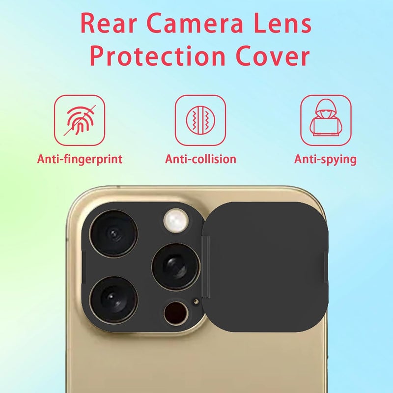 EYSOFT Phone Camera Lens Cover Compatible for Phone 16 Pro/ 16 Pro Max,Camera Lens Protector to Protect Privacy and Security,Strong Adhesive Black-2 Pack - Image 5